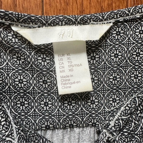 H&M women’s summer dress size extra large XL sleeveless white black geometric - Picture 10 of 13